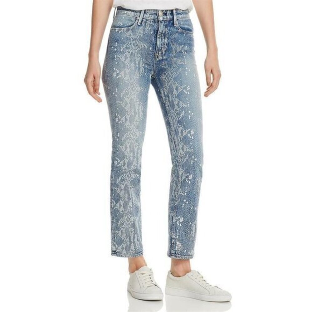 Rag & Bone Snakeskin Nina High Rise Ankle Jeans Worn in Snake